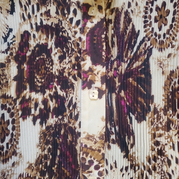 Cato Ribbed Floral Button Up Women's Top Lg - Picture 5 of 9